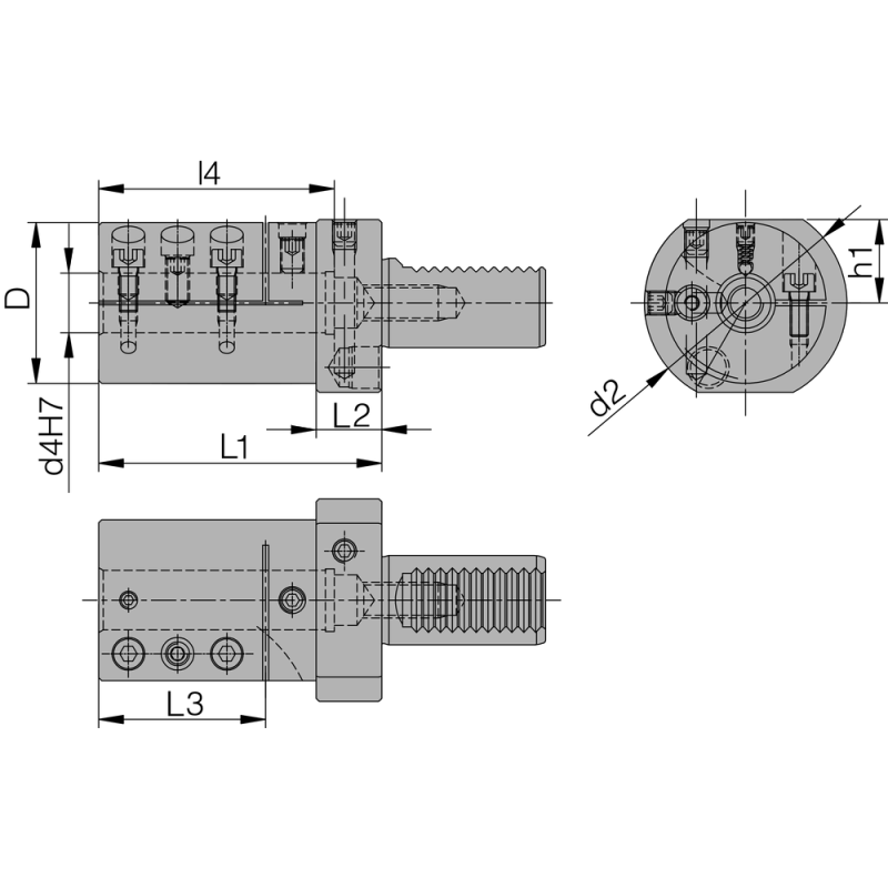 VDI HOLDER DIN 69880 E2S-30 X 20 slotted Vibration-dampened / type B