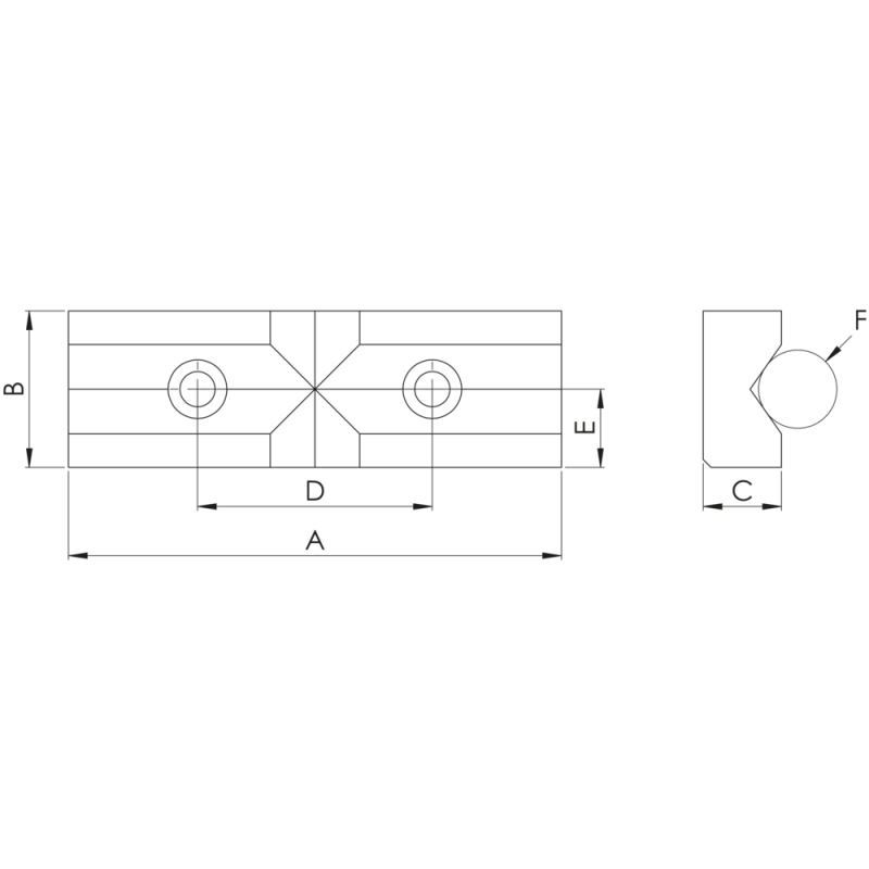 V-block jaw, horizontal and vertical