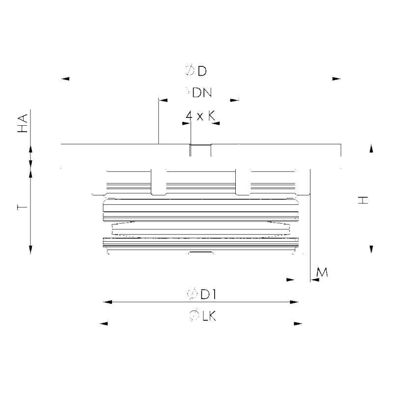 Installation clamping module, type K20 with indexing 112mm