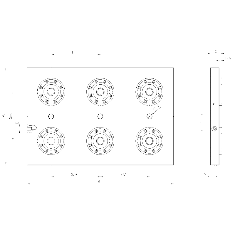 Багатозатискна станція, 6-місна, тип K20, крок 200 мм