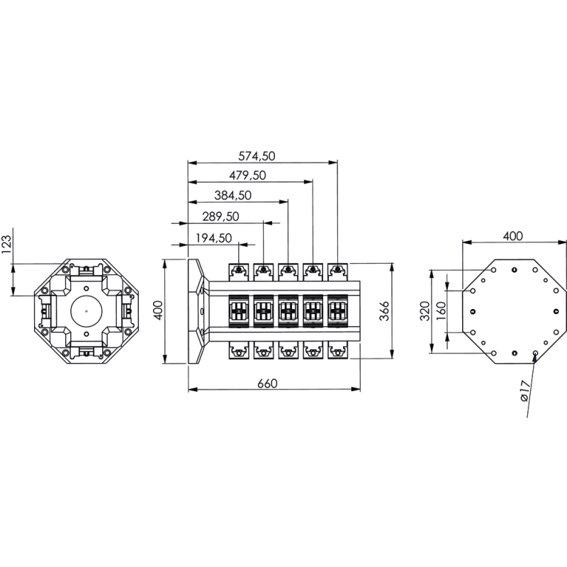 20-місцева затискна вежа RS-T 660, включаючи 20-місцевий центричний затискач, лещата BB 75 мм без губок