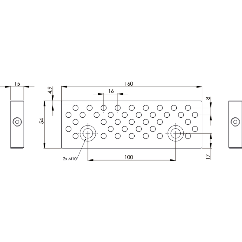 Затискна губка з позиційними штифтами для NC160, NC160H, EL160 та KNC160