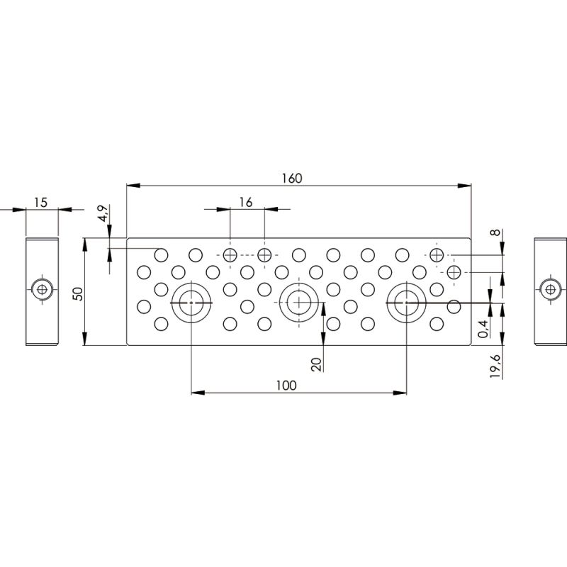 Clamping jaw with positioning pins for MM-G160, various Röhm BB160, Gressel BB160