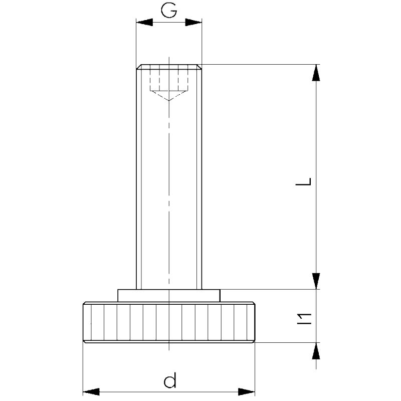 Support screw DIN6314S M10x39mm