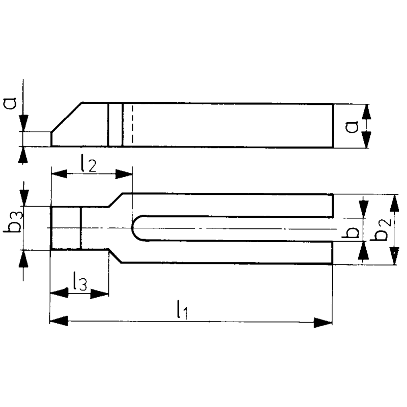 Forked clamp DIN6315GN, 9x100mm, for clamping screw M8