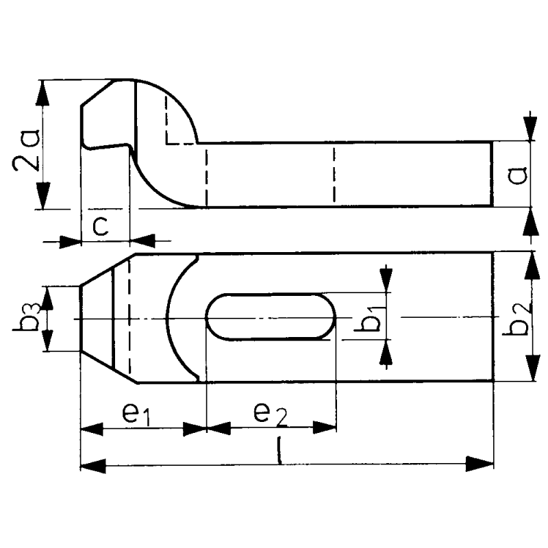 Clamp DIN6316, 6.6x60mm, for clamping screw M6, offset