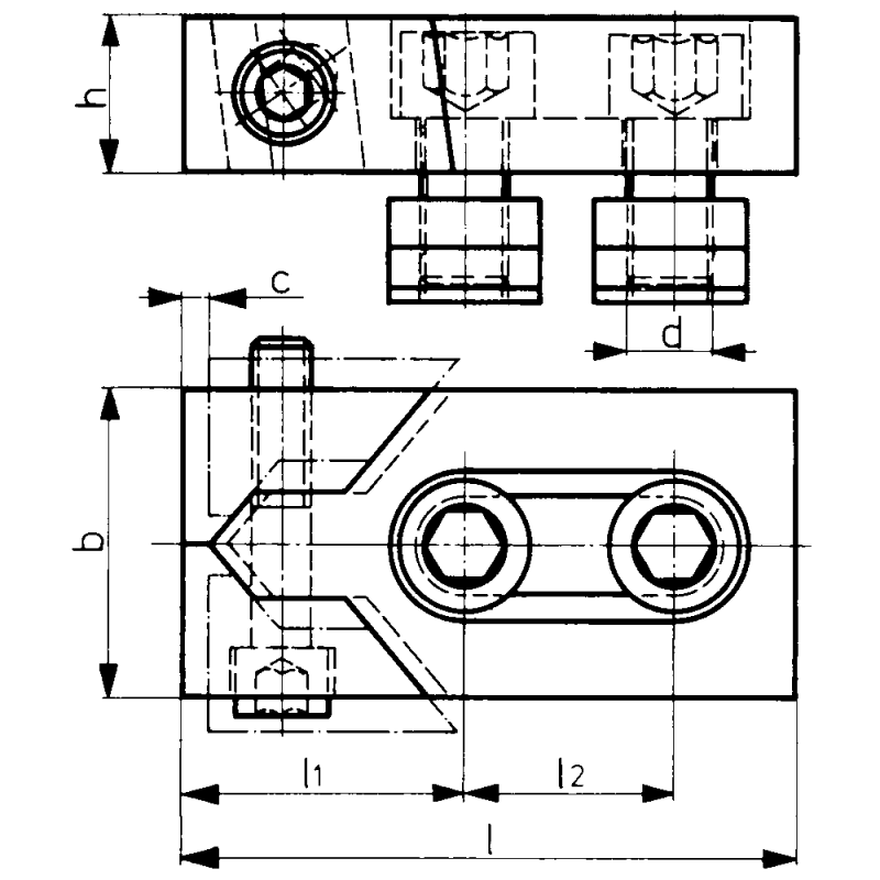 Deep clamping jaw, bull, T-slot 12mm
