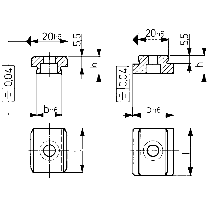 Slot nut, fixed 10 x 20mm
