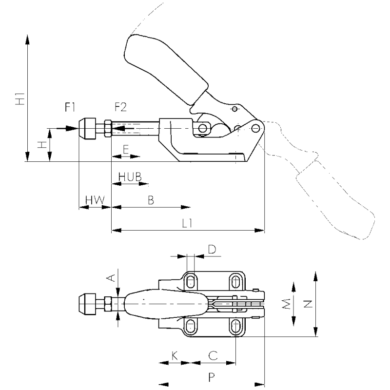 Затискач штовхача, модель 3, посилене виконання
