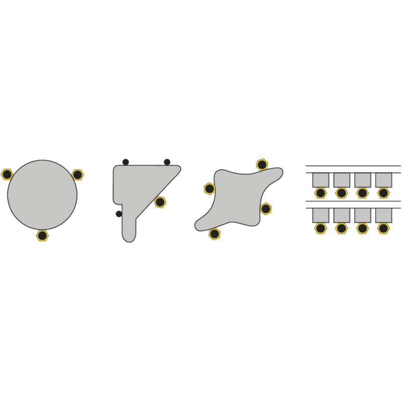 Eccentric clamp M 4x0.7 (set of 10 pcs.)