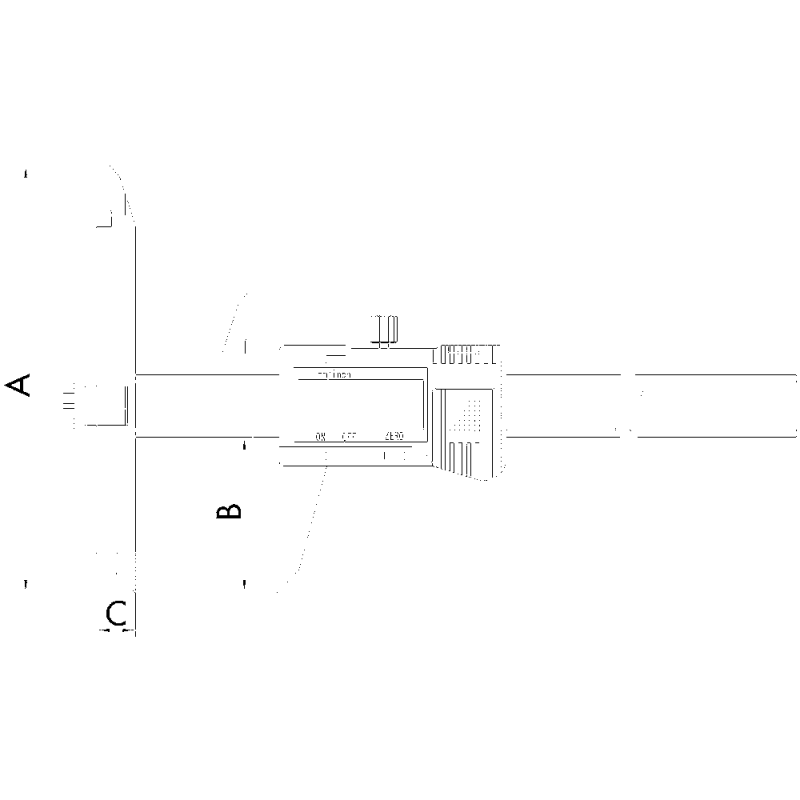 Digital sliding calliper 150mm with adjustable measuring jaw