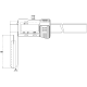 Digital sliding calliper 10-200mm with long, slender measuring jaws