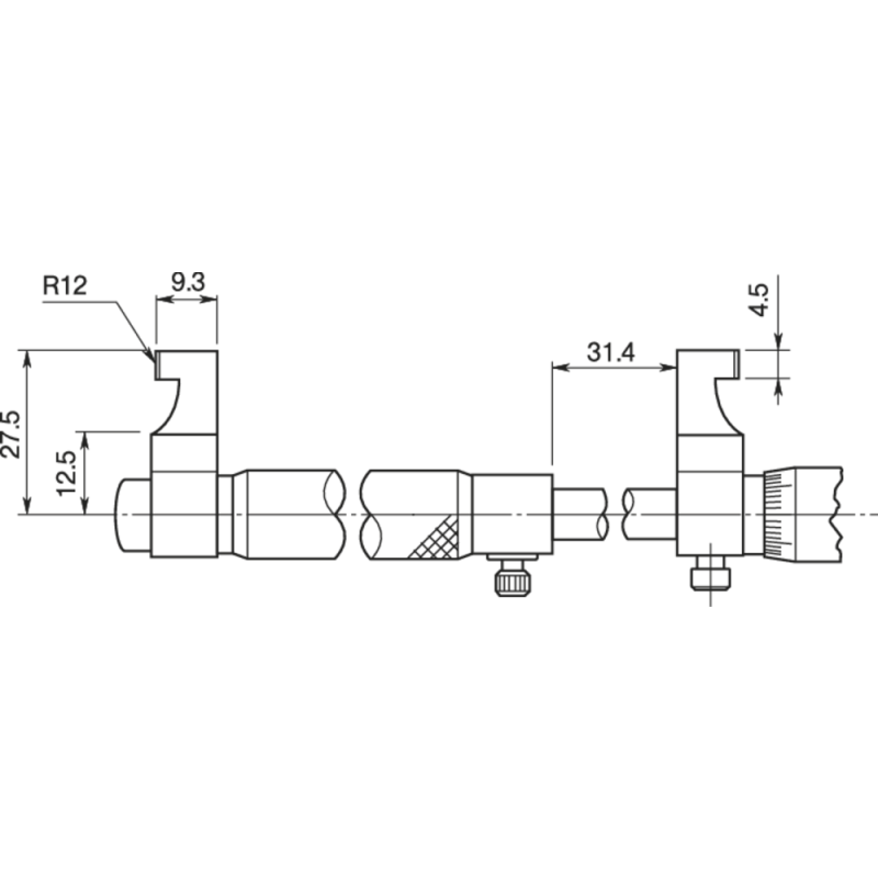 Inside micrometer 5-30mm (0.01mm) with pin gauges
