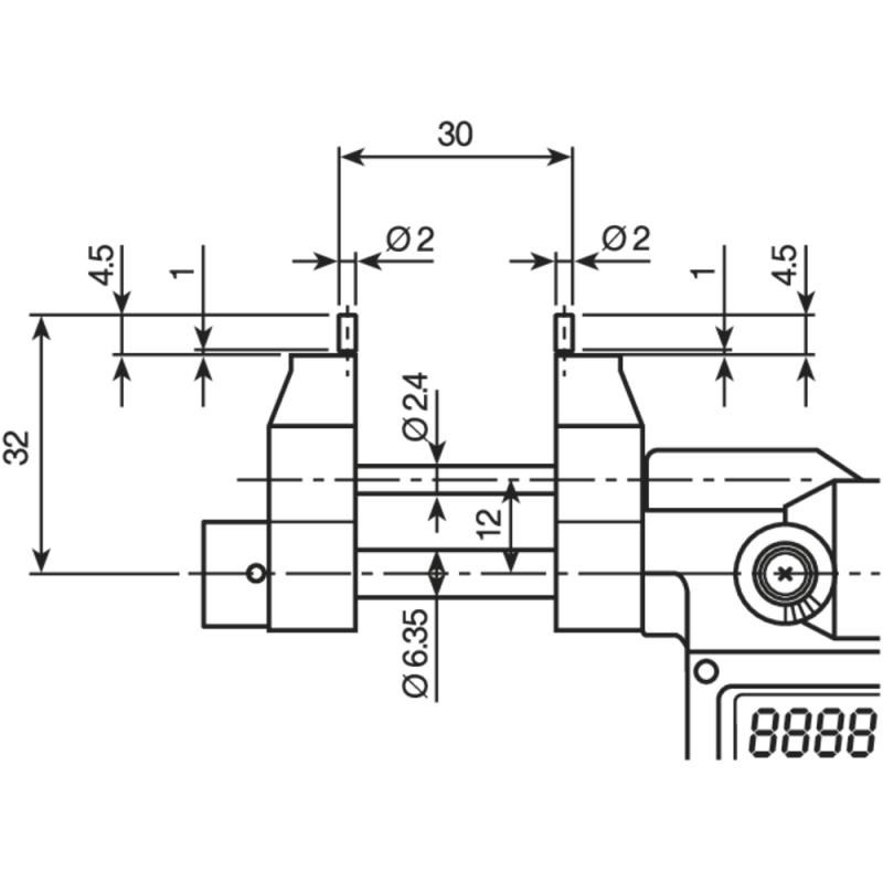Inside micrometer digital 5-30mm (0.001mm) with pin gauges