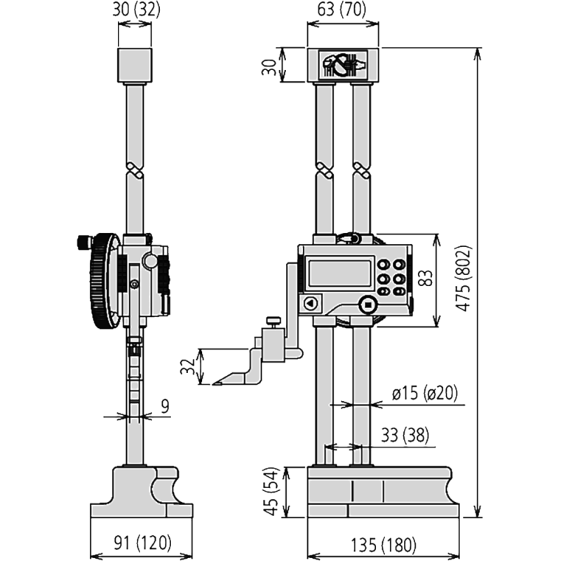 Height gauge+marking-out instrument. dig. 0-300mm (0.01/0.005mm) 0.002 w. data out.