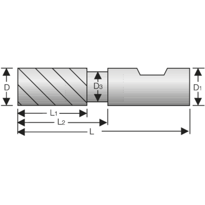 End mil. cutter SC TVC (UNI) 41°/42° uneq. WN 20 mm Z=5 HB, ed. cham., AlCr-b.