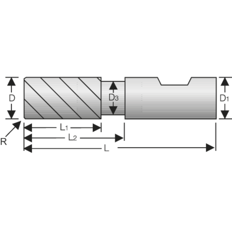 SC end milling cutter TVC 40° 10mm Z=5 with chip separators 3xD HB RockTec PRO