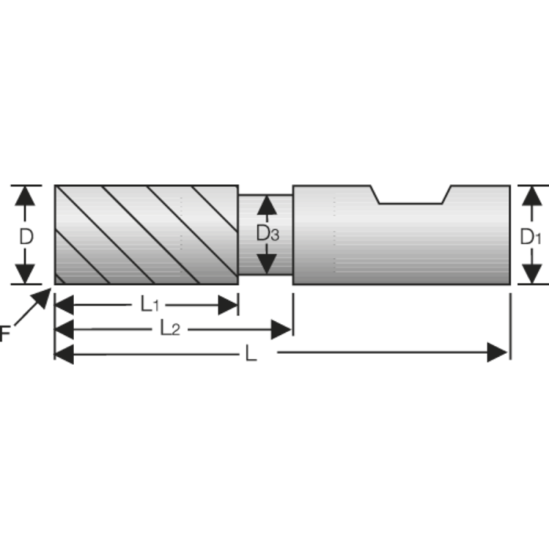 Solid carbide end milling cutter 35°/38°, UT, 12mm, clear. Z=4 HB, Ultra MS