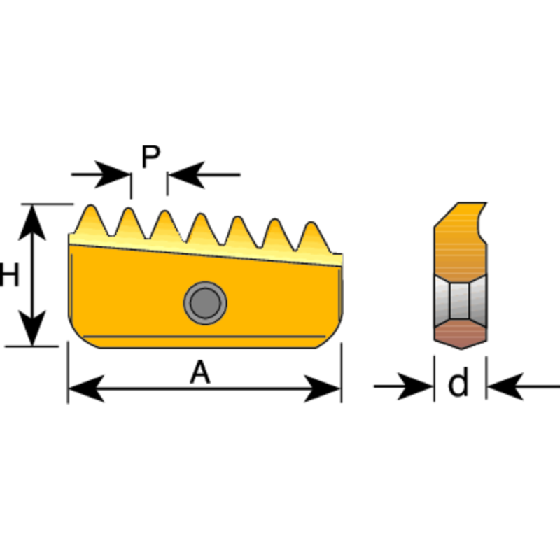 Thread mill insert 12-18 NPT AMT7 (internal/external, insert size 12mm)